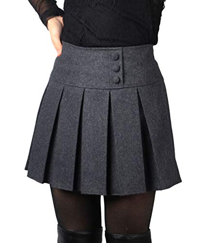 Cheerlife Damen Heiß Schule Mädchen Kariert Röcke Minirock Wollrock Faltenröcke kurz Skirt 13 Grau von Cheerlife