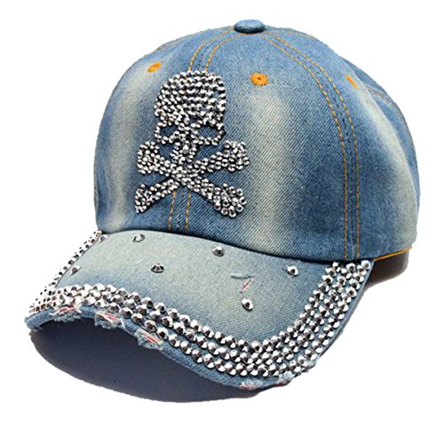 Cheerlife Damen Jeans Baseball Cap Mütze Kappe mit Strass Schriftzug und Glitzer Hip Hop Hut 07 von Cheerlife