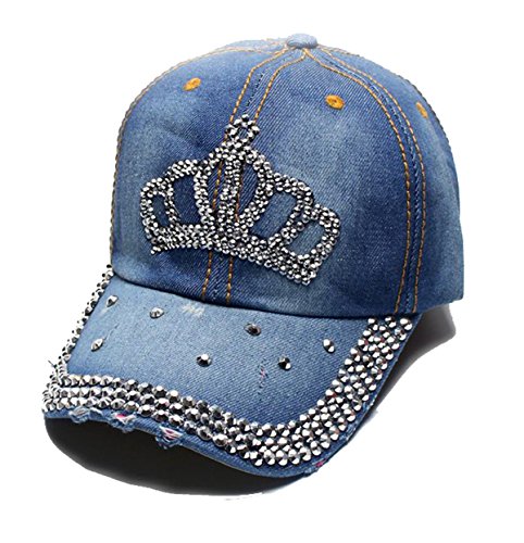 Cheerlife Damen Jeans Baseball Cap Mütze Kappe mit Strass Schriftzug und Glitzer Hip Hop Hut 16 von Cheerlife