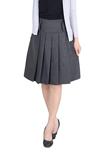 Cheerlife Damen Kariert Röcke Faltenröcke Minirock Wollrock Mädchen Heiß Schule Rock kurz Skirt Herbst Winter 11 Grau von Cheerlife