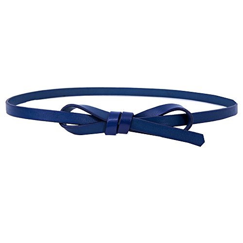 Cheerlife Damen Schmaler Gürtel Rindledergürtel modisch Taillengürtel Jeans Kleid Belt Kleidgürtel Mädchen (105cm, Blau) von Cheerlife