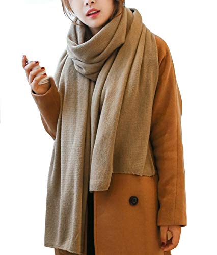 Cheerlife Damen Strickschal Lang XXL Warme Grobstrick Schal Oversize Herbst Winter 220cm x 60cm (Khaki) von Cheerlife