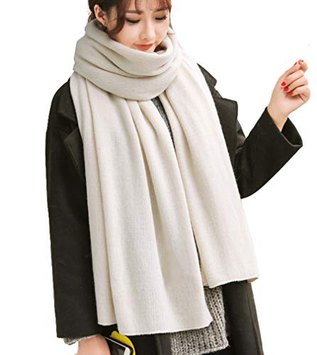 Cheerlife Damen Strickschal Lang XXL Warme Grobstrick Schal Oversize Herbst Winter 220cm x 60cm Beige von Cheerlife