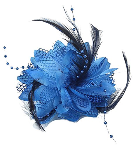 Cheerlife Elegante Damen Accessoires Haarblumen Haarblüte Haarspange Haarschmuck Broschen Ansteckblume viele Farben Dunkelblau von Cheerlife