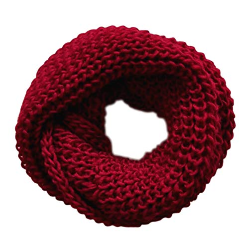 Cheerlife Herbst Winter Loop Schal Damen Schal Warmer Strickschal Schlauchschal Rundschal Weinrot von Cheerlife