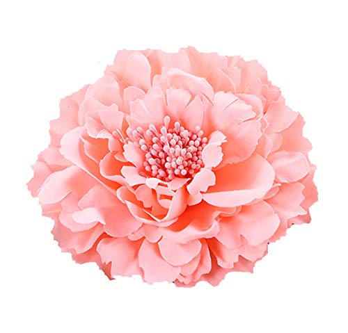 Cheerlife 2 Stück Frauen Baby Mädchen Kinder Blumen Ansteckblume Haarblume Haarspangen Set Schleife Haarschmuck Pfingstrose Orange-Pink von Cheerlifee