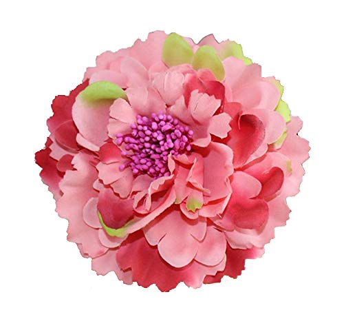 Cheerlife 2 Stück Frauen Baby Mädchen Kinder Blumen Ansteckblume Haarblume Haarspangen Set Schleife Haarschmuck Pfingstrose Rosa von Cheerlifee