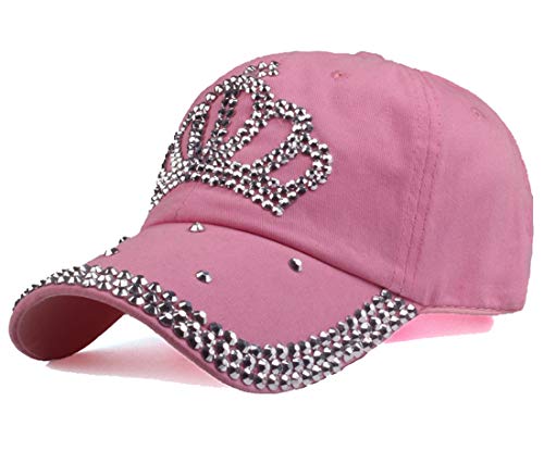 Cheerlife Damen Jeans Baseball Cap Verstellbar Baseballmütze mit Strass Kappe Glitzer Sonnenhut Hip Hop Hut für Outdoor Sport Reisen (Rosa) von Cheerlifee