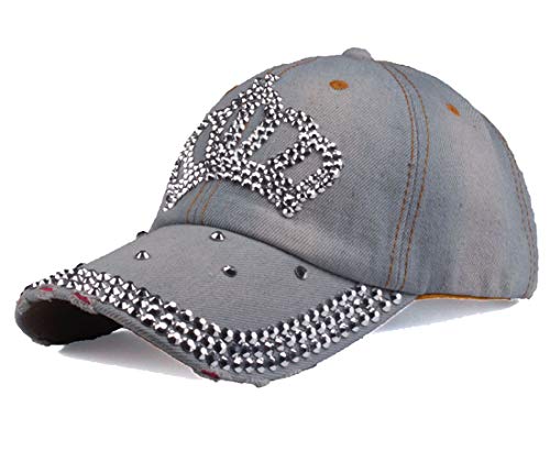 Cheerlife Damen Jeans Baseball Cap Verstellbar Baseballmütze mit Strass Kappe Glitzer Sonnenhut Hip Hop Hut für Outdoor Sport Reisen (Vintage) von Cheerlifee