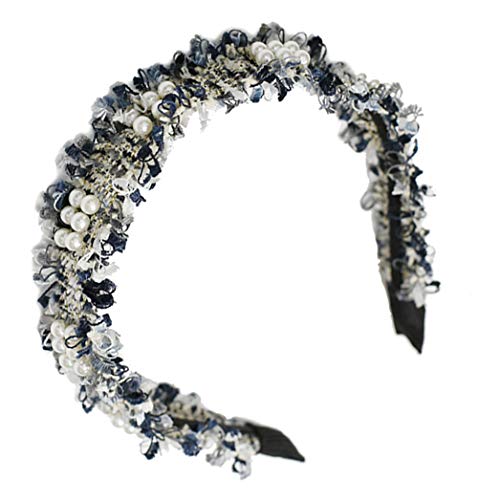 Cheerlife Elegant Mädchen Damen Perlen Haarreif Hair band Haarband Stirnband Headband Kopfschmuck Haarschmuck Blau von Cheerlifee