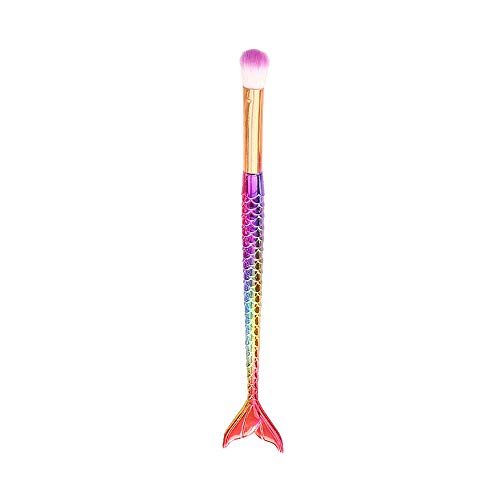 Cheeroyal Regenbogenfisch Lidschatten Pinsel Make-up Pinsel Lidschatten Pinsel Meerjungfrau Fischschwanz Make-up Pinsel Lidschatten Gesichtskontur Foundation Concealer Rouge Pinsel (1 Stück) von Cheeroyal