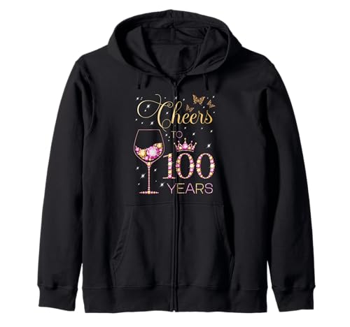 EIN Hoch auf die 100 Jahre Alten Frauen zum 100. Geburtstag Kapuzenjacke EIN Hoch auf die 100 Jahre Alten Frauen zum 100. Geburtstag Kapuzenjacke von Cheers Birthday Pink