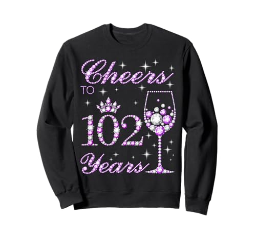 EIN Hoch auf 102 Jahre alte Frauen zum 102. Geburtstag von Purple Crown Sweatshirt EIN Hoch auf 102 Jahre alte Frauen zum 102. Geburtstag von Purple Crown Sweatshirt von Cheers Purple Crown Women Birthday Tees