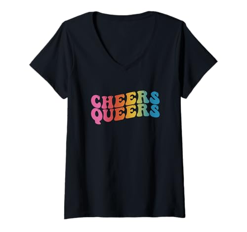 Damen Prost Queers Lustiger LGBT Gay Pride T-Shirt mit V-Ausschnitt Damen Prost Queers Lustiger LGBT Gay Pride T-Shirt mit V-Ausschnitt von Cheers Queers LGBT Design