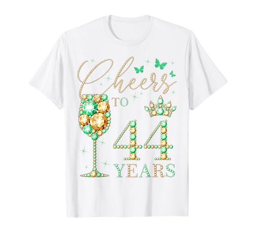 Ein Hoch auf 44 Jahre, 44 Jahre alte Frauen, Königin zum 44. Geburtstag T-Shirt Ein Hoch auf 44 Jahre, 44 Jahre alte Frauen, Königin zum 44. Geburtstag T-Shirt von Cheers To My Birthday Queens Bday Party