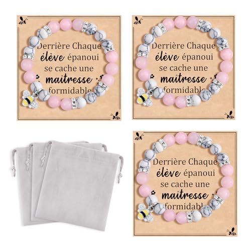 CheersLife 3 Pcs Lehrer Geschenk Dank Armband Lehrer Abschlussgeschenk fr3 von CheersLife