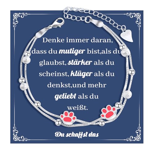 CheersLife Armband Mädchen,Katzenpfote Schmuck Teenager Geschenke für Mädchen 12 13 14 15 16 17 18 19 20 21 Jahre,Weihnachten Geburtstag Geschenke für Tochter Schwestern Freundin von CheersLife