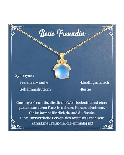 CheersLife Beste Freundin Geschenke, An Meine Beste Freundin Halskette, Mondlicht Kette Geschenke für Freundin zum Geburtstag Abschluss Einschulung Weihnachten Glod von CheersLife