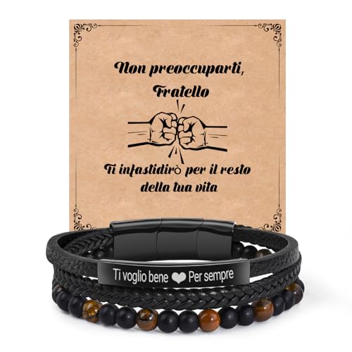 CheersLife Bruder Armband Männer Leder Armband Weihnachten Geburtstag Geschenk IT von CheersLife