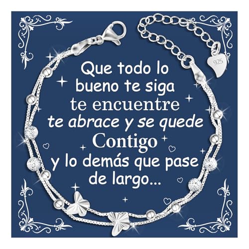 CheersLife Damen Armband 925 Silber, Originelle Geschenke für Frauen Freundschaftsgeschenk Geburtstag Weihnachten Geschenk für Frauen Töchter Freunde Schwestern Freundinnen Mutter ES von CheersLife