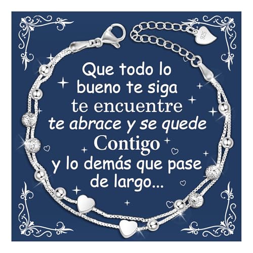 CheersLife Damen Armband 925 Silber, Originelle Geschenke für Frauen Freundschaftsgeschenk Geburtstag Weihnachten Geschenk für Frauen Töchter Freunde Schwestern Freundinnen Mutter Herz-Armband DE von CheersLife