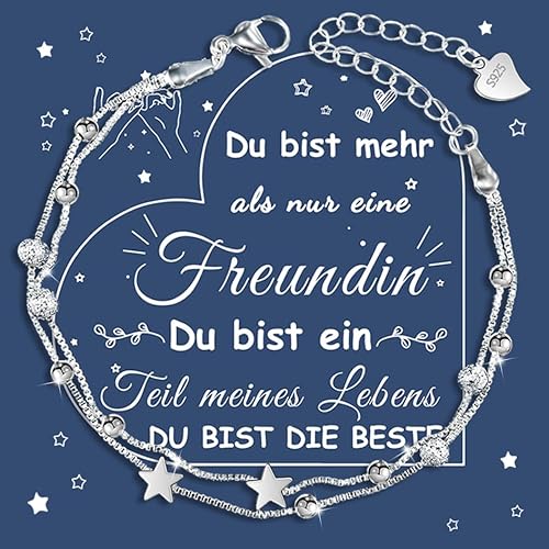 CheersLife Freundschaftsarmbänder Damen Armband Silber 925 Damen Armband Freundschaft Armband Beste Freundin Geschenke Mädchen Beste Freundin Geschenke Freundschaft Geschenke für Beste Freundin BFF von CheersLife