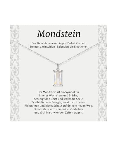 CheersLife Geschenke für Frauen Halskette Mondstein Schmuck Idee Original Geschenk Teenager Mädchen Geschenke Weihnachten Geburtstagsgeschenk Geschenk für Mutter Tochter Freundin Schwester Freunde von CheersLife