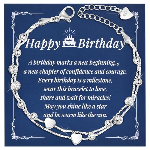 CheersLife Geschenke für Frauen Mädchen Armband Damen Silber 925 Herz Armband Geburtstags Geschenk für Sie Mutter Tochter Schwester Freundin Freundschaft Nichte Teenager Damen von CheersLife