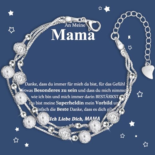 CheersLife Mama Geschenk Muttertagsgeschenke Für Mama Silber Armband Damen 925 Mutter Tochter Geschenk Geschenke Für Frauen Armband Damen Mama Geschenk Geburtstag Geburtstagsgeschenk Für Mama von CheersLife