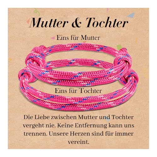 CheersLife Mutter Tochter Armband Mutter Tochter Geschenk für Mama Mutter und Tochter Armband für Mädchen Damen Passende Armbänder Set für 2 Weihnachten Muttertag Zurück Zur Schule von CheersLife