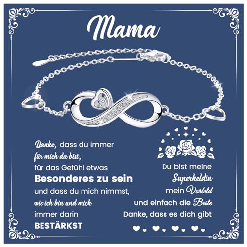 CheersLife Muttertagsgeschenke für Mama,Muttertagsgeschenk Schmuck,Infinity Damen Armband Silber,Beste Mama Geschenk,Geburtstag Weihnachten Muttertagsgeschenk für Mama Mutter Von Tochter Sohn Armband von CheersLife