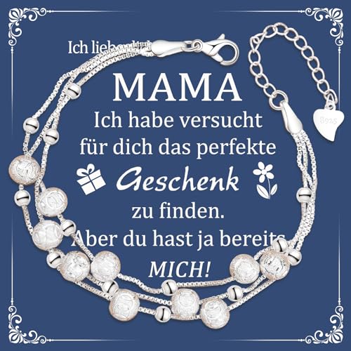 CheersLife Muttertagsgeschenke für Mama,Muttertagsgeschenk Schmuck,Silber Armband für Damen,Beste Mama Geschenk,Mutter Tochter Sohn Armband Geburtstag Weihnachten Muttertagsgeschenk für Mama Mutter von CheersLife