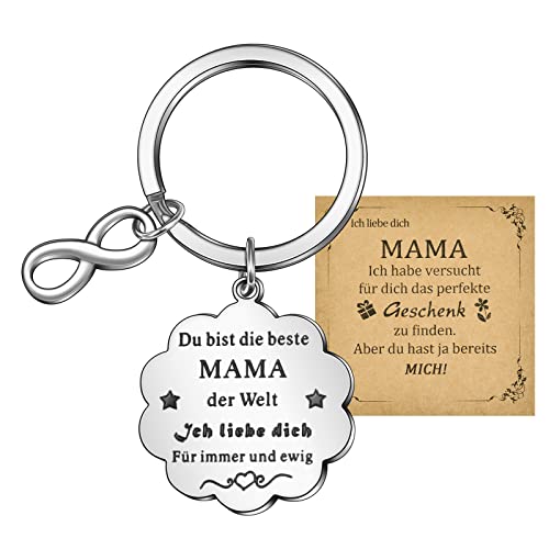 CheersLife Schlüsselanhänger Mama, Muttertagsgeschenk Für Die Mama, Geschenk Für Die Mama, Schlüsselanhänger Für Die Dame,Geschenk Für Die Mama, Mit Lasergravur Aus Edelstahl von CheersLife