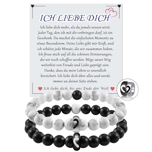 CheersLife Partner Armbänder Valentinstag Geschenke Geschenk für Freund Paar Armbänder Pärchen Armband Paar Geschenke Weihnachtsgeschenke für Freundin Geschenk Partner 2PCS von CheersLife