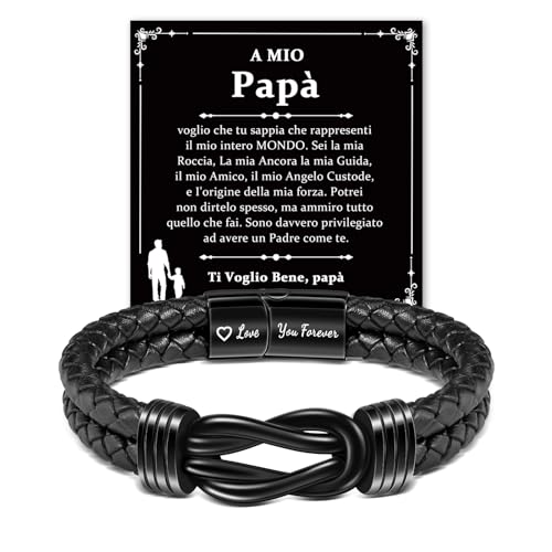 CheersLife Vatertagsgeschenk Daddy Armband Geburtstagsgeschenkideen Männerarmband Männer personalisiert Vatertagsgeschenkideen Unendlicher Knoten Ich liebe dich für immerIT von CheersLife