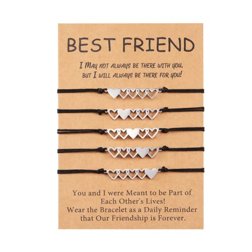 CheersLife 5 Bester Freund Armbänder Satz Freundschaft Wunsch Armband Passende Distanz Herz Armband Geschenke für Frauen Mädchen Teen Männer Schwestern CheersLife 5 Bester Freund Armbänder Satz Freundschaft Wunsch Armband Passende Distanz Herz Armband Geschenke für Frauen Mädchen Teen Männer Schwestern von CheersLife