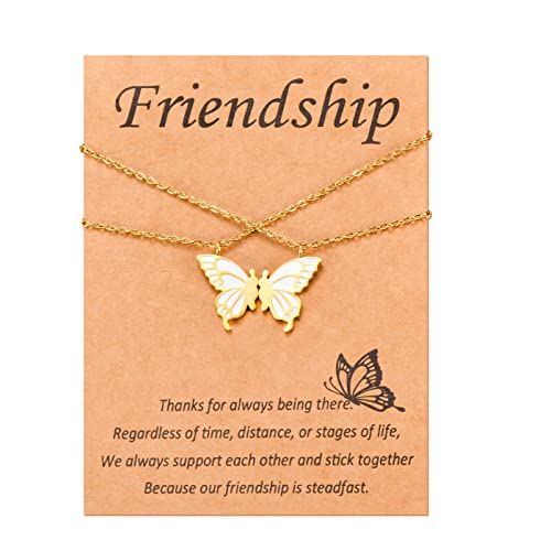 Cheerslife Freundschaftskette 2 Bester Freund Bff Schmetterling Passende Halsketten Schmuck Geschenke Für Teenager Mädchen Frauen Freunde Ferngeburtstagsgeschenk Gold von Cheerslife