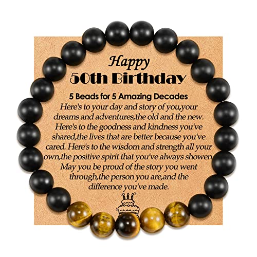 CheersLife 50 Geburtstag Geschenke Männer, Geburtstagsgeschenke Für Freunde/bruder/vater/großvater/ehemann, 1973 Geburtstagsgeschenke Für Männer Herren, Happy 50th Birthday Bracelet Für Ihn von CheersLife