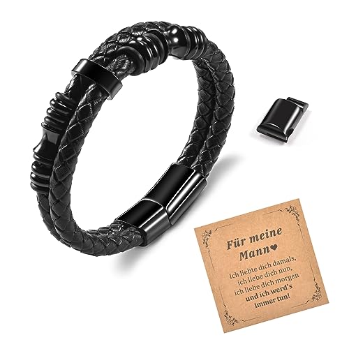 CheersLife Mann Armband Geschenke für Männer lederarmband Herren Geschenk Ehemann Weihnachten Geschenk für Freund Jahrestag Geschenk für Ihn Hochzeitstag Geschenke für Männer zum Valentinstag von CheersLife