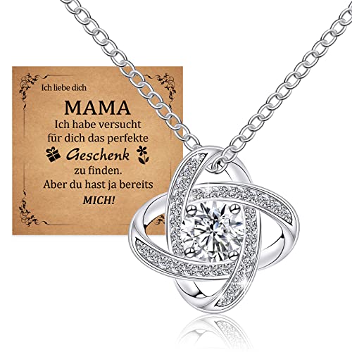 Cheerslife Muttertagsgeschenk Für Mama,mama Halskette,mama Geschenk, Damen kette,Liebesknoten Halskette,ein Geburtstags Für Mutter,Jubiläumsgeschenk von Cheerslife