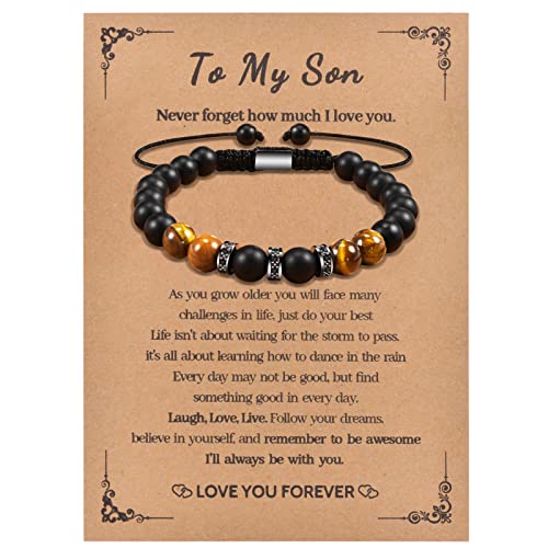 CheersLife Zu Meinem Sohn Armband Von Mama, Sohn Geschenke Von Mama Und Papa, Sohn Armbänder Für Jungen Geburtstag Weihnachten Valentinstag Geschenke Für Sohn Von Mama Mutter, Graduierung von CheersLife