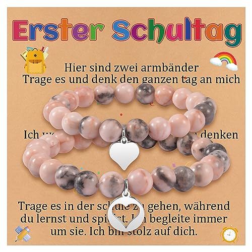 CheersLife Zurück zu Schule Geschenke, Zurück zu Schule Mama und Ich, Mutter Tochter Ersten Tag in der Schule Armband für Mama und Tochter Sohn Mädchen Jungen von CheersLife