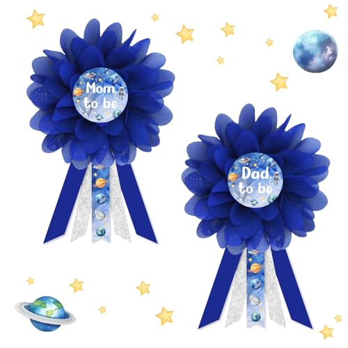 Cheerupp Blauer Weltraum "Dad To Be and Mom To Be" Weißblech-Anstecknadeln, Sonnensystem, Babyparty-Knopfnadeln, Geschenk für frischgebackene Eltern, Geschenk zum Geschlecht, Rosettenknopf Cheerupp Blauer Weltraum "Dad To Be and Mom To Be" Weißblech-Anstecknadeln, Sonnensystem, Babyparty-Knopfnadeln, Geschenk für frischgebackene Eltern, Geschenk zum Geschlecht, Rosettenknopf von Cheerupp