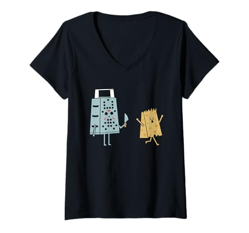 Damen Lustiges Käse-Design, Menschen, die Käse lieben, Koch Essen T-Shirt mit V-Ausschnitt Damen Lustiges Käse-Design, Menschen, die Käse lieben, Koch Essen T-Shirt mit V-Ausschnitt von Cheese Cheesemonger Designs