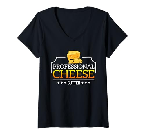 Damen Dad Humor Pro Käseschneider Lustiger Cheesemonger Käseliebhaber T-Shirt mit V-Ausschnitt Damen Dad Humor Pro Käseschneider Lustiger Cheesemonger Käseliebhaber T-Shirt mit V-Ausschnitt von Cheese Humor - Valmar Gear