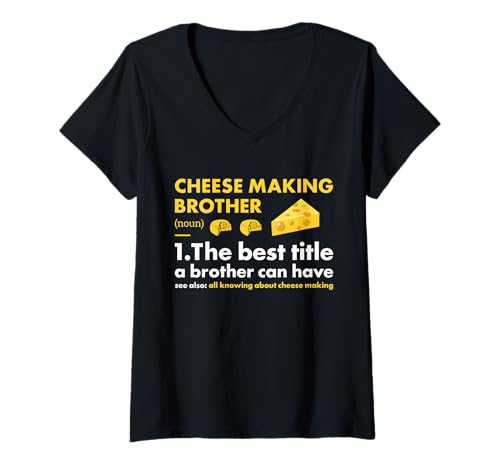 Damen Cheesemaker Brother Definition Käseherstellung T-Shirt mit V-Ausschnitt Damen Cheesemaker Brother Definition Käseherstellung T-Shirt mit V-Ausschnitt von Cheese Making Hobby Present Cheesemaker Apparel