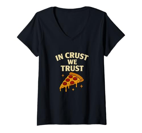 Damen Lustiges Pizza-Liebhaber-Design für Lebensmittel-Enthusiasten T-Shirt mit V-Ausschnitt Damen Lustiges Pizza-Liebhaber-Design für Lebensmittel-Enthusiasten T-Shirt mit V-Ausschnitt von Cheesy Slice Humor Apparel Co.