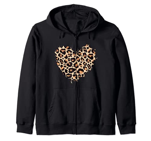 Gepard Leopard Herz Mädchen Tier Print Kapuzenjacke von Cheetah Leopard Heart girls animal Print