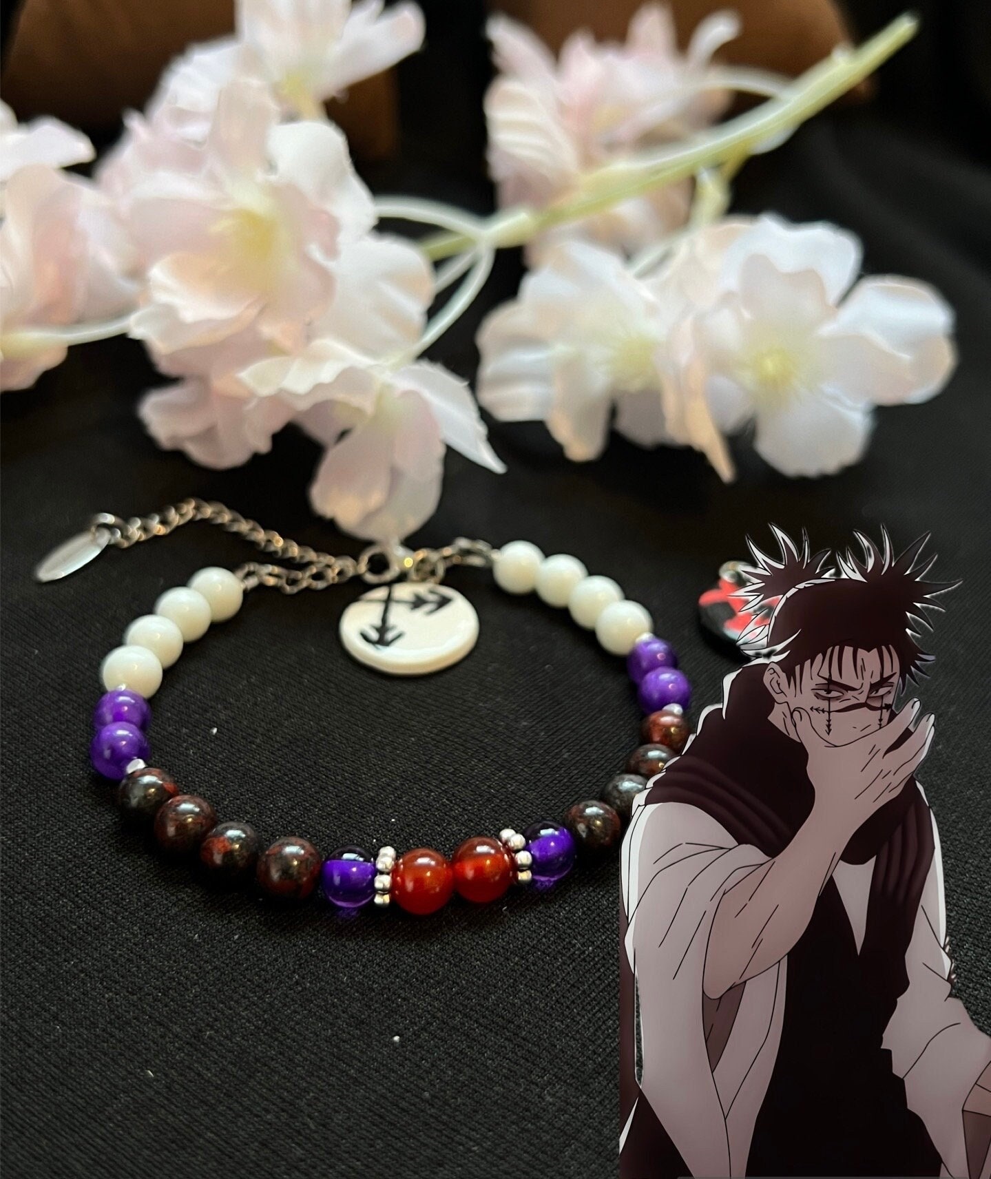Choso Edelsteinarmband - Jujutsu Kaisen Inspiration Karneol Jaspis Glas Perlenarmband Choso Edelsteinarmband - Jujutsu Kaisen Inspiration Karneol Jaspis Glas Perlenarmband von CheetahPearls