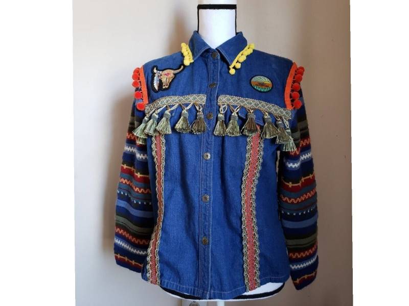 Boho Jeansjacke Vintage von CheetahnotCougar